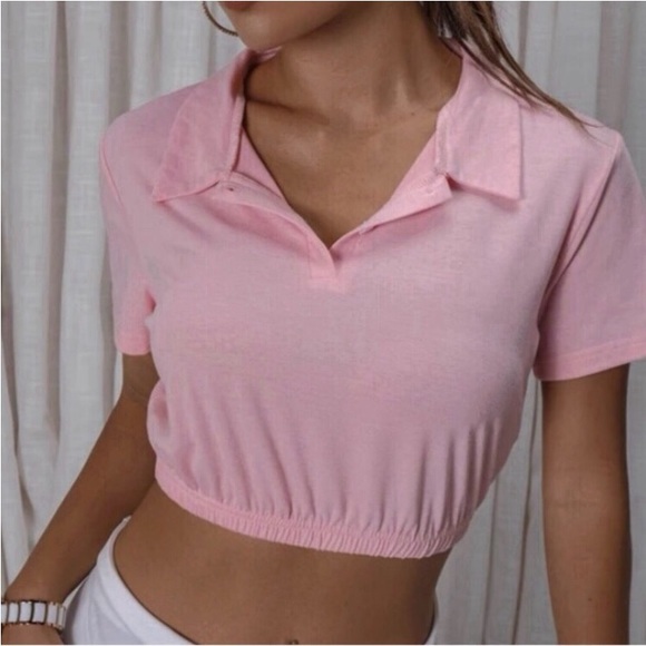 SALE HP rare collared polo cropped crop top - Picture 1 of 2